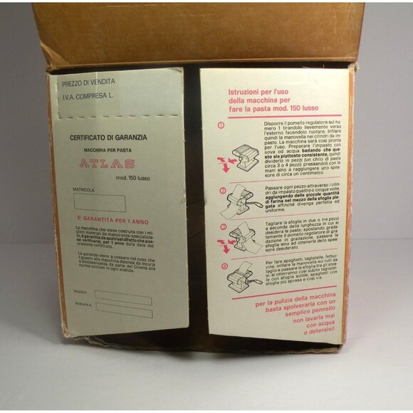 Marcato Atlas 150 Pasta Maker With Adjustable Settings & Clamp - Made In Italy - Picture 10 of 13